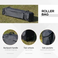 Outsunny 12' x 12' Foldable Pop-up Party Tent Instant Canopy Sun Shade Gazebo Shelter Steel Frame Oxford w/ Roller Bag, Grey(m-9)