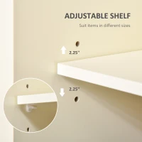 HOMCOM 43" Rolling Kitchen Island, Kitchen Storage Cart on Wheels with Sliding Doors, Cabinet, 2 Drawers, and Towel Rack, Cream White(m-6)