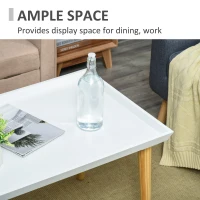HOMCOM Coffee Table with Tray Top, Nordic Center Table with Pine Wood Legs, Rectangle Coffee Tables for Living Room, White(m-7)