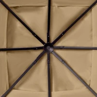 Outsunny 10' x 10' Square Gazebo Canopy Replacement UV Protected Top Cover Sun Shade Beige(m-10)