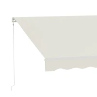 Outsunny 12' x 10' Electric Awning, Retractable Awning, UV Protection Sun Shade Shelter with Remote Controller and Manual Crank Handle for Deck, Balcony, Yard, Cream White(m-9)