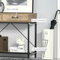 HOMCOM 39" Vintage Console Table, Narrow Entryway Table with Drawers, Storage Shelf for Behind Couch, Living Room, Hallway, Bedroom, Brown(m-6)