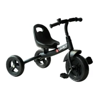 Qaba 3-Wheel Recreation Ride-On Toddler Bike With Bell for Children Indoor / Outdoor, Black(m-11)