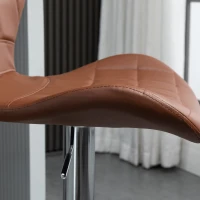 HOMCOM Set of 2 Counter Height Bar Stools Swivel Stool Height Adjustable Bar Chairs with Footrest for Kitchen Dining Home Pub, Brown(m-9)
