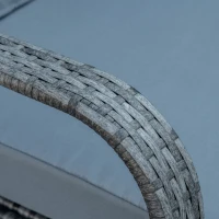 Outsunny 3 Piece Outdoor PE Rattan Patio Furniture Set Bistro Set w/ Cover, Tempered Glass Tabletop for Balcony, Pool, Grey(m-10)