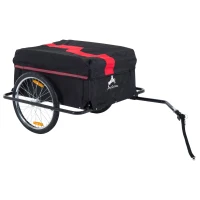 Aosom Bicycle Trailer Bike Cargo Trailer Garden Utility Cart Tool Carrier  with Removable Cover, Red(m-2)