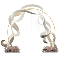 Outsunny 9.1FT Gold Backdrop Stand, Round Metal Wedding Arch for Birthday Party, Bridal Shower, Graduation, Ceremony(m-10)