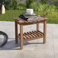 Outsunny HDPE Shower Bench, Waterproof Shower Stool with Handle, Storage Shelf, Non-Slip Pads for Indoor Outdoor, Brown(m-2)