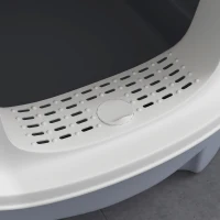 PawHut Covered Cat Litter Box with Lid, Drawer, Scoop, Top Entry, Deodorizing Bags, Odor Control, Easy to Clean, Gray(m-9)