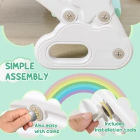 Qaba 2-IN-1 Kids Seesaw Teeter Totter Kids Table and Chair Set with Easy-Grip Handles Indoor Outdoor Playroom Backyard, Grey(m-6)