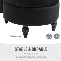 HOMCOM 45" Tufted High Back Velvet Accent Chair Living Room Soft Padded Couch Lounge (Black)(m-6)