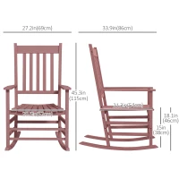 Outsunny Wooden Patio Rocking Chairs Set of 2, Outdoor Rocker Chairs with Wide Armrests, High Back for Garden, Balcony, Natural(m-3)