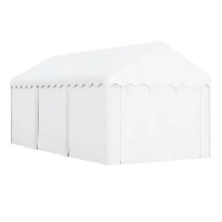 Outsunny 10 x 20ft Portable Garage Heavy Duty Carport with 2 Roll-up Doors and Removable Sidewalls for Car, Truck, Boat, White(m-2)