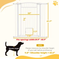 PawHut 30"-41" Extra Wide Walk Through Dog Gate w/ Cat Door, 3-Inch & 5.5-Inch Extension Kits, 42" High(m-3)