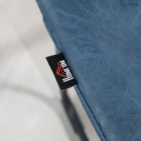 HOMCOM Counter Height Bar Stools Set of 2, Vintage PU Leather Bar Chairs, Kitchen Stools w/ Footrest for Home Bar, Blue(m-10)