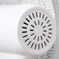 HOMCOM Standing Floor Fan with Remote Control, Stand Up Cooling Fan, Tall Pedestal Electric Fan for Home Bedroom, White(m-10)