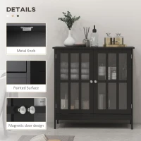 kleankin Kitchen Buffet Cabinet with 2 Doors, Modern Sideboard for Dining Room, Hallway, Living Room, Black(m-6)
