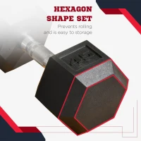 Soozier 45lbs Rubber Hex Dumbbells Weight Dumbbell Hand Weight Barbell for Body Fitness Training for Home Office Gym, Black(m-5)