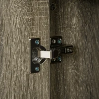 HOMCOM 47" Computer Desk with Keyboard Tray and Storage Drawers, Home Office Workstation Table with Storage Shelves, Grey Wood Grain(m-9)