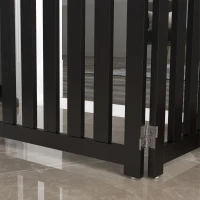 PawHut Foldable Dog Gate with Door, 4 Panels Fressstanding Pet Gate, Black(m-9)