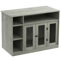 PawHut 47" Dog Crate Furniture with Storage, for Large Medium Dogs, Gray(m-1)
