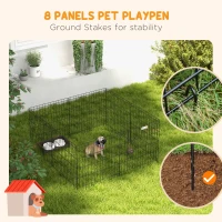 PawHut 24inch Foldable Metal Exercise Pet Playpen Yard Dog Puppy Kennel Cage 8 Panel(m-6)
