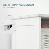 kleankin Modern Bathroom Cabinet, Narrow Storage Cabinet with 3 Open Shelves, Drawer, Recessed Door and Adjustable Shelf, White(m-6)