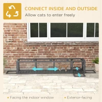 PawHut 79" Long Cat Tunnel, Cat shelter L- Shape with Extendable Design, Cat Enclosure for Indoor/Outdoor Use, Lead Grey(m-4)