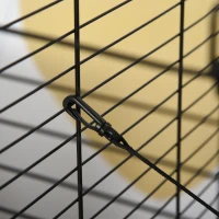 PawHut Small Animal Cage Ferret Cage with Wheels Hammocks Tunnels and 3 Doors Black(m-9)