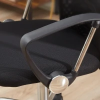 HOMCOM Ergonomic Mesh Office Chair, High Back Computer Desk Chair with Adjustable Height, Tilt Function, Armrest, 360° Swivel for Home Office, Black(m-10)