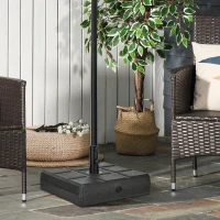 Outsunny Umbrella Stand for 1.3", 1.5" or 1.9" Umbrella Poles, Fillable Umbrella Base, Black(m-8)