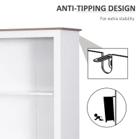 HOMCOM 69'' Freestanding Storage Cabinet, Bathroom Linen Tower, Kitchen Cupboard, Buffet Cabinet, Bookcase with Double Door 3-Tier Shelf for Home Office, White(m-7)