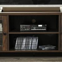 HOMCOM Modern TV Stand, Entertainment Center with Shelves and Cabinets for Flatscreen TVs up to 60" for Bedroom, Living Room, Coffee(m-9)