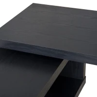 HOMCOM L-Shaped Desk, 360° Rotating Computer Corner Desk, Home Office Writing Table Workstation with Storage Shelf, Black(m-9)