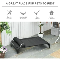 PawHut Elevated Dog Bed w/ Removable Pillow, Raised Pet Bed w/ Steel Frame & Breathable Mesh Fabric for Large and Medium Sized Dogs, Black(m-4)