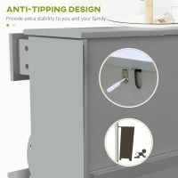 HOMCOM Slim Shoe Storage with 2 Flip Drawers and Adjustable Shelves Shoe Cabinet Organizer for 8 Pair, Grey(m-7)