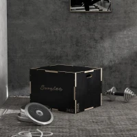 Soozier 30/24/20 In Wooden Plyometric Jump Box with Handle Openings for Home Gym Workout Training(m-8)