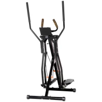 Soozier Gazelle Glider Air Walker Exercise Machine Elliptical Trainer with Four Resistance Levels, LCD Monitor, Heart Rate Sensor, Two Wheels(m-11)