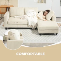 HOMCOM L Shaped Couch, L Shape Sofa with Chaise Lounge and Spring Cushion for Living Room, Bedroom, Beige(m-7)