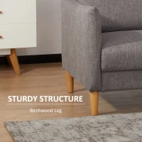 HOMCOM 54" Loveseat Sofa for Bedroom, Modern Love Seats Furniture, Upholstered Small Couch for Small Space, Dark Grey(m-5)