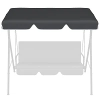 Outsunny 84A-054 Series 2/3 Seater Swing Canopy Replacement, Outdoor Swing Seat Top Cover (Canopy Only), Black(m-7)
