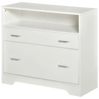 Vinsetto Lateral Filing Cabinet with 2 Drawers, File Cabinet for Hanging Letter Sized Files, Office Printer Stand, White(m-11)