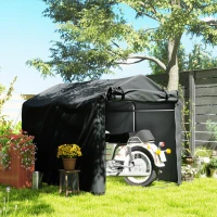 Outsunny Outdoor Storage Shed, UV Resistant Bike Tent with Roll-up Zipper Door, Portable Shed for Bike, Motorcycle, Dark Grey(m-1)