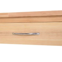 HOMCOM 42" Kitchen Trolley Cart Rolling Island Utility Serving Cart with 2 Drawers and 3-Tier Shelf Pine Wood(m-6)