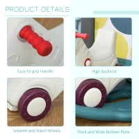 Qaba Rocking Horse 2 in 1 Ride on Toys and Sliding Car for Kids Baby Rocker Roller Toddler Playset Indoor Outdoor 1-4 Years Old(m-6)