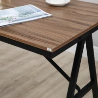 HOMCOM Industrial Bar Table with Steel Frame, Counter Height Table Pub Table for Kitchen Dining Room Cafe, Brown/Black(m-9)