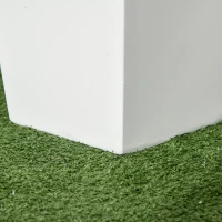 Outsunny Set of 2 Tall Planters with Drainage Holes, 22" / 18" Outdoor Flower Pots for Patio, Yard, Garden, White(m-9)