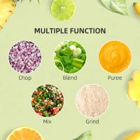 HOMCOM 2 in 1 Blender and Food Processor Combo for Chopping, Slicing, Shredding, Mincing and Pureeing for Vegetable, Meat and Nuts, 500W 5-Cup Bowl, 1.5L Blender Jug, 3 Blades and Adjustable Speed(m-7)