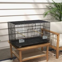 PawHut Birdcage for Canaries, Lovebirds Finches, Budgie Cage with Removable Tray, Bottom Mesh Panel, Wooden Perches, Swing, Ramp, Food Containers, 30" L x 18" W x 18" H(m-10)