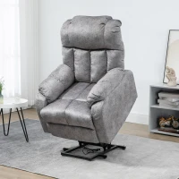 HOMCOM Lift Chair for Elderly Power Lift Recliner Chair with Side Pocket and Remote Control for Living Room Gray(m-10)